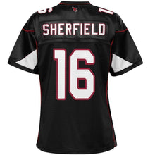 Load image into Gallery viewer, Trent Sherfield Arizona Cardinals Pro Line Women's Player Jersey – Black 2018/2019