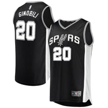 Load image into Gallery viewer, Manu Ginobili San Antonio Spurs Branded Youth Fast Break Jersey Black - Icon Edition 2018/2019