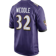 Load image into Gallery viewer, Eric Weddle Baltimore Ravens Game Jersey - Purple 2018/2019
