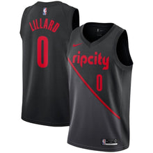 Load image into Gallery viewer, Damian Lillard Portland Trail Blazers Youth Jersey – City Edition – Black 2018/2019