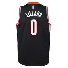 Load image into Gallery viewer, Damian Lillard Portland Trail Blazers Youth Jersey Black - Icon Edition 2018/2019
