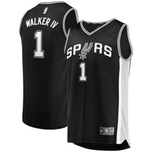 Load image into Gallery viewer, Lonnie Walker San Antonio Spurs Branded Fast Break Jersey - Icon Edition - Black