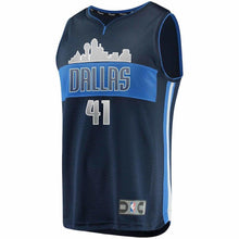 Load image into Gallery viewer, Dirk Nowitzki Dallas Mavericks Branded Youth Fast Break Jersey Navy - Icon Edition 2018/2019