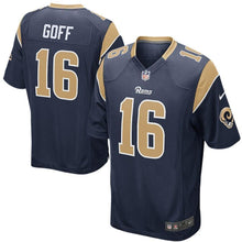 Load image into Gallery viewer, Jared Goff Los Angeles Rams Youth Game Jersey - Navy 2018/2019