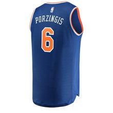 Load image into Gallery viewer, Kristaps Porzingis New York Knicks Branded Youth Fast Break Jersey Royal - Icon Edition 2018/2019