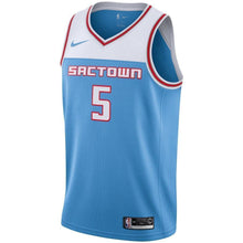 Load image into Gallery viewer, De&#39;Aaron Fox Sacramento Kings Youth Jersey – City Edition – Blue 2018/2019