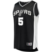 Load image into Gallery viewer, Dejounte Murray San Antonio Spurs Branded Fast Break Road Player Jersey Black - Icon Edition