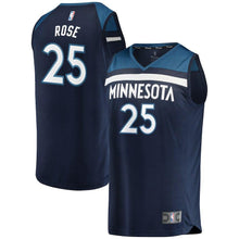 Load image into Gallery viewer, Derrick Rose Minnesota Timberwolves Branded Youth Fast Break Player Jersey - Icon Edition - Navy 2018/2019