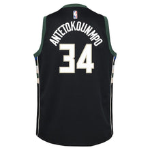 Load image into Gallery viewer, Giannis Antetokounmpo Milwaukee Bucks Youth Jersey Black - Statement Edition 2018/2019
