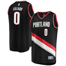 Load image into Gallery viewer, Damian Lillard Portland Trail Blazers Branded Youth Fast Break Jersey Black - Icon Edition 2018/2019