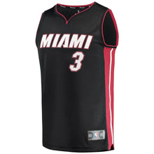 Load image into Gallery viewer, Dwyane Wade Miami Heat Branded Youth Fast Break Road Jersey Black - Icon Edition 2018/2019