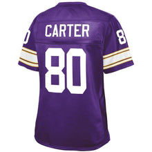 Load image into Gallery viewer, Cris Carter Minnesota Vikings Pro Line Women&#39;s Retired Player Jersey – Purple 2018/2019