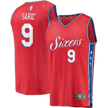Load image into Gallery viewer, Dario Saric Philadelphia 76ers Branded Fast Break Player Jersey - Statement Edition - Red
