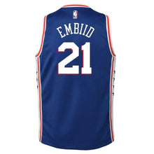 Load image into Gallery viewer, Joel Embiid Philadelphia 76ers Youth Jersey Blue - Icon Edition 2018/2019