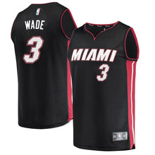 Load image into Gallery viewer, Dwyane Wade Miami Heat Branded Youth Fast Break Road Jersey Black - Icon Edition 2018/2019