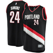 Load image into Gallery viewer, Anfernee Simons Portland Trail Blazers Branded 2018 NBA Draft First Round Pick Fast Break Jersey Black – Icon Edition