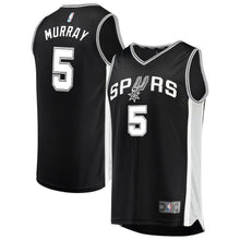 Load image into Gallery viewer, Dejounte Murray San Antonio Spurs Branded Fast Break Road Player Jersey Black - Icon Edition