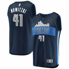 Load image into Gallery viewer, Dirk Nowitzki Dallas Mavericks Branded Youth Fast Break Jersey Navy - Icon Edition 2018/2019