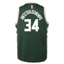 Load image into Gallery viewer, Giannis Antetokounmpo Milwaukee Bucks Youth Jersey Green - Icon Edition 2018/2019