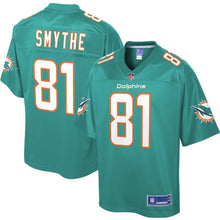 Load image into Gallery viewer, Durham Smythe Miami Dolphins Pro Line Player Jersey – Aqua 2018/2019