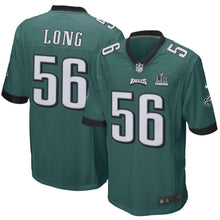 Load image into Gallery viewer, Men's Chris Long Midnight Green Philadelphia Eagles Super Bowl LII Champions Patch Game Jersey 2019