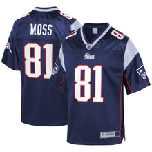 Load image into Gallery viewer, Randy Moss New England Patriots Pro Line Retired Player Jersey – Navy 2018/2019