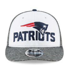 Load image into Gallery viewer, New Era New England Patriots White/Heather Gray Super Bowl LII Opening Night Low Profile 9FIFTY Snapback Adjustable Hat