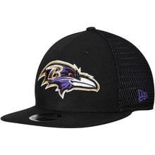 Load image into Gallery viewer, New Era Baltimore Ravens Black Mesh Fresh 9FIFTY Adjustable Hat