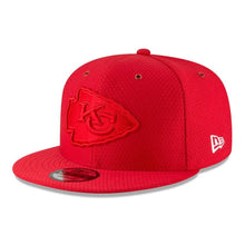 Load image into Gallery viewer, New Era Kansas City Chiefs Red 2018 NFL Sideline Color Rush Official 9FIFTY Snapback Adjustable Hat