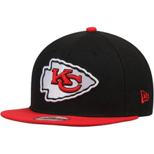Load image into Gallery viewer, New Era Black Kansas City Chiefs Southside Snap Original Fit 9FIFTY Adjustable Snapback Hat
