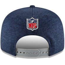 Load image into Gallery viewer, New Era New England Patriots Navy/Heather Gray 2018 NFL Sideline Road Official 9FIFTY Snapback Adjustable Hat