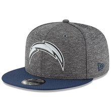 Load image into Gallery viewer, New Era Los Angeles Chargers Heather Gray/Navy 2018 NFL Sideline Home Graphite 9FIFTY Snapback Adjustable Hat