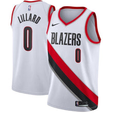 Load image into Gallery viewer, Damian Lillard Portland Trail Blazers White Swingman Jersey 2018 - 2019