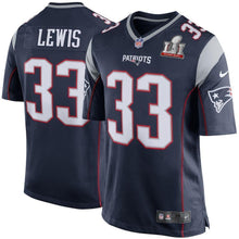 Load image into Gallery viewer, Dion Lewis New England Patriots Navy Super Bowl LI Bound Game Jersey 2019